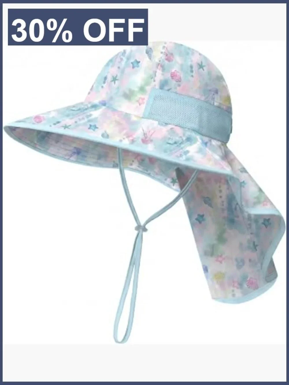 Kids UPF 50+ Bucket Hat with Neck Flap
